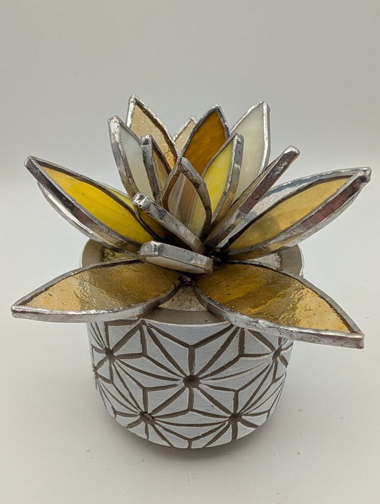 Yellows and Golds in a White Pot 2.0
