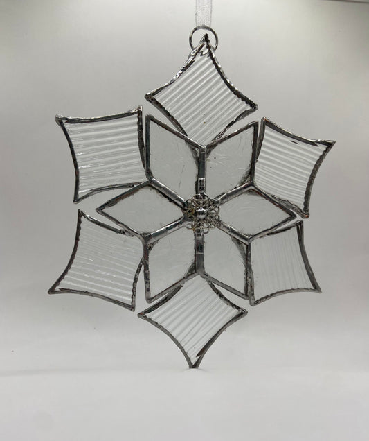 Textured Glass Snowflake Ornament
